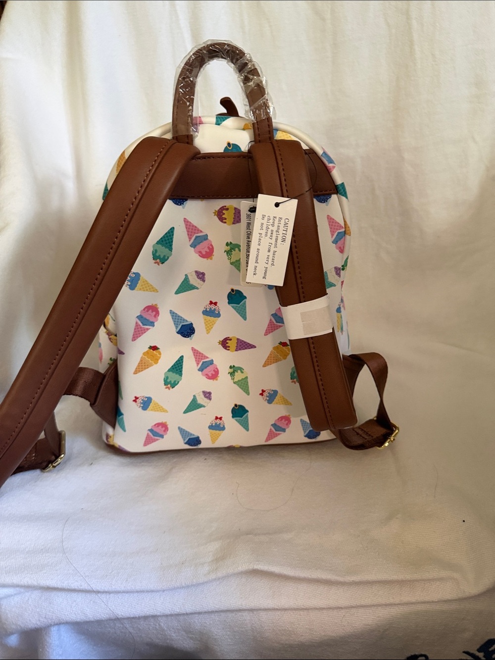 Disney Princess waffle ice creams Loungefly Backpack - NWT - Picture 3 of 4
